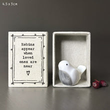 Load image into Gallery viewer, East of India Matchbox Gift - Robin - Robins appear when loved ones are near