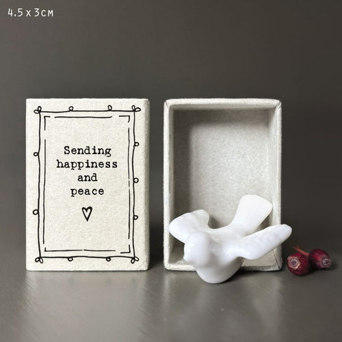 East of India Matchbox Gift - Dove 'Sending you happiness and peace'