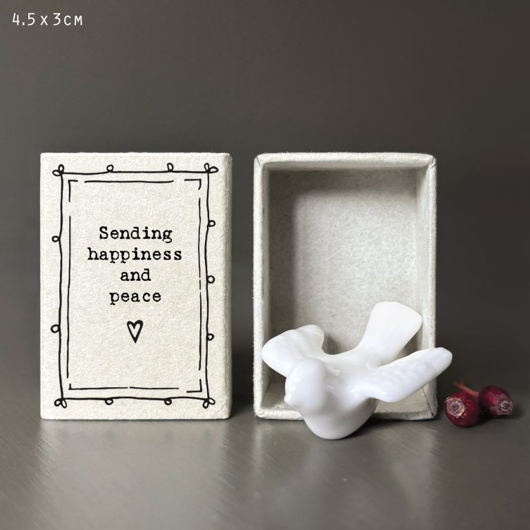 East of India Matchbox Gift - Dove 'Sending you happiness and peace'