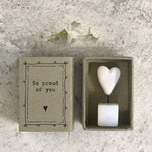Load image into Gallery viewer, East of India Matchbox Gift - Heart &#39;So proud of you&#39;