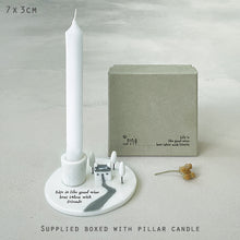 Load image into Gallery viewer, East of India Porcelain Candle Holder &#39;Life is like good wine best taken with friends&#39; Gift Boxed