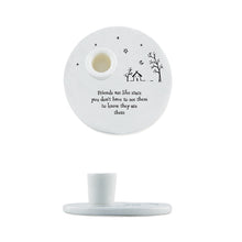 Load image into Gallery viewer, East of India Porcelain Candle Holder &#39;Friends are like stars ....&#39; in Gift Box