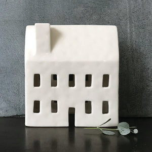 East of India Porcelain House Tea Light Holder