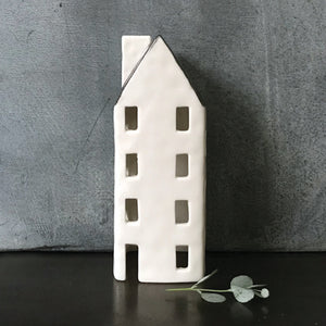 East of India Porcelain House Tea Light Holder