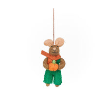 Load image into Gallery viewer, Handmade Felt Pumpkin Harvest Mouse Autumn Hanging Dec Fairtrade