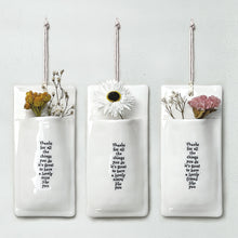 Load image into Gallery viewer, East of India Porcelain Wall Vase - &#39;Thanks lovely mum .......&#39;
