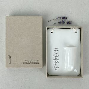 East of India Porcelain Wall Vase - 'There may be a cloud ........'