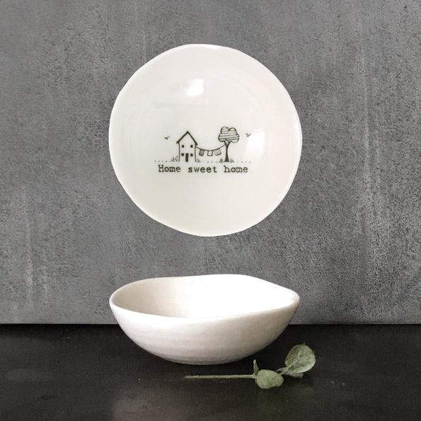 East of India Small Porcelain Bowl 'Home Sweet Home'