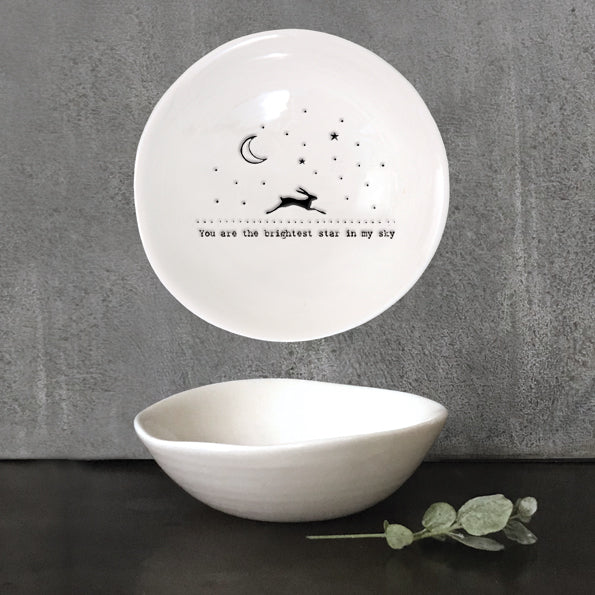 East of India Medium Wobbly Bowl 'You are the brightest star in my sky.'