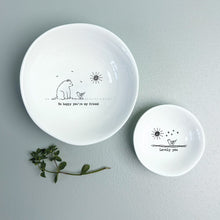 Load image into Gallery viewer, East of India Medium Wobbly Bowl &#39;So happy you&#39;re my friend&#39;