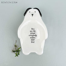 Load image into Gallery viewer, White Porcelain Dog Trinket Dish 'You are the friend everybody wishes they had' Gift Boxed