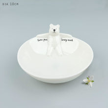 Load image into Gallery viewer, East of India Porcelain Bear Trinket Dish &#39;I love you beary much&#39;