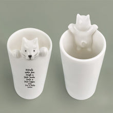Load image into Gallery viewer, East of India Porcelain Cat Vase 'Friends make you laugh a little louder smile a little bigger and live a little better'