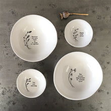 Load image into Gallery viewer, East of India Small Porcelain Bowl &#39;I love us&#39;