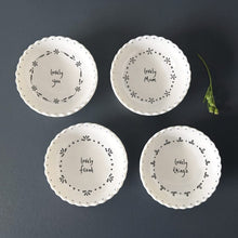 Load image into Gallery viewer, East of India Small Scalloped Porcelain Bowl Lovely Mum