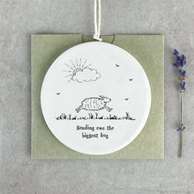 Load image into Gallery viewer, East of India Porcelain Hanging Bauble Decoration 'Sending ewe the biggest hug'