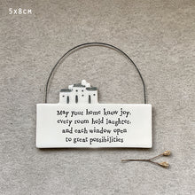 Load image into Gallery viewer, East of India Mini House Hanging Scene &#39;May your home know joy ...