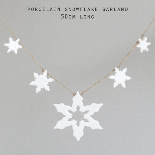 Porcelain Mini Snowflake Garland in Gift Box