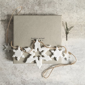 Porcelain Mini Snowflake Garland in Gift Box