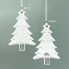Load image into Gallery viewer, East of India White Porcelain Hanging Merry Christmas Tree Decoration