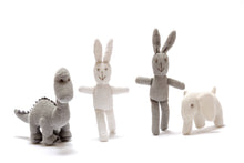 Load image into Gallery viewer, Knitted White Organic Cotton Elephant Baby Rattle