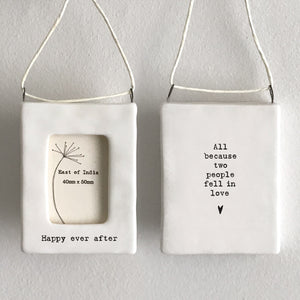 Happy ever after' East of India Porcelain Miniature Open Frame