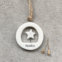 Load image into Gallery viewer, East of India Porcelain Cut Out Hanger 'Twinkle'