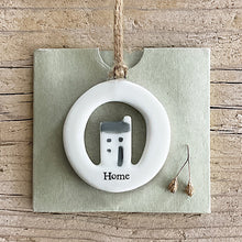 Load image into Gallery viewer, East of India Porcelain Cut Out Hanger 'Home'