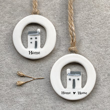 Load image into Gallery viewer, East of India Porcelain Cut Out Hanger 'Home'