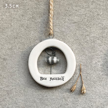 Load image into Gallery viewer, East of India Porcelain Cut Out Hanger 'Bee yourself'