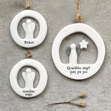Load image into Gallery viewer, East of India Porcelain Cut Out Angel Hanger &#39;Guardian Angel just for you&#39;