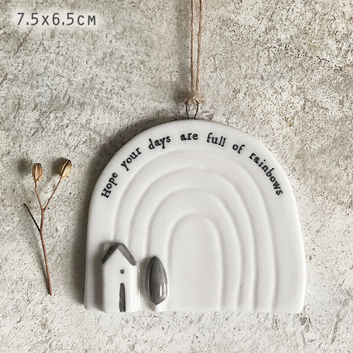 East of India Porcelain Rainbow - 'Hope your days are full of rainbows'