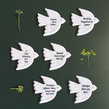 Load image into Gallery viewer, East of India Tiny Porcelain Dove Sentiment Token