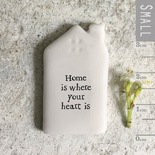 Load image into Gallery viewer, East of India Tiny Porcelain House Shape Sentiment Token