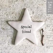 Load image into Gallery viewer, East of India Tiny Porcelain Star Sentiment Token