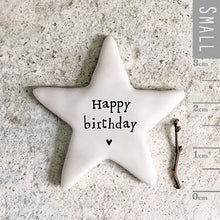Load image into Gallery viewer, East of India Tiny Porcelain Star Sentiment Token