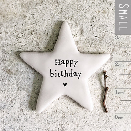 East of India Tiny Porcelain Star Sentiment Token