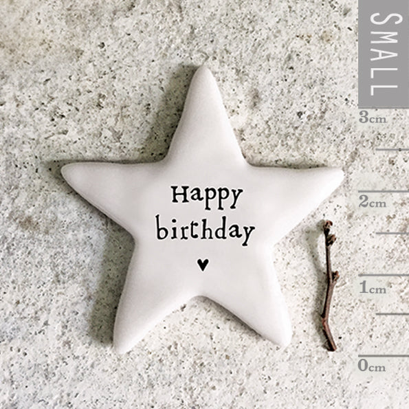 East of India Tiny Porcelain Star Sentiment Token