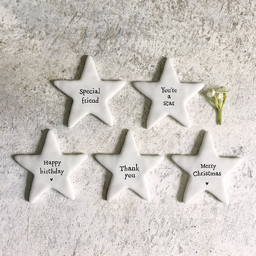 East of India Tiny Porcelain Star Sentiment Token