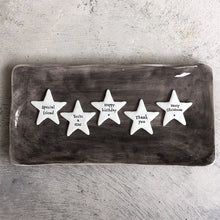 Load image into Gallery viewer, East of India Tiny Porcelain Star Sentiment Token