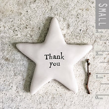 Load image into Gallery viewer, East of India Tiny Porcelain Star Sentiment Token