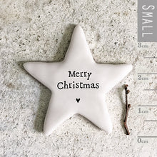Load image into Gallery viewer, East of India Tiny Porcelain Star Sentiment Token