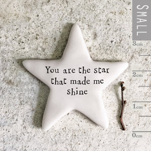 East of India Tiny Porcelain Star Sentiment Token