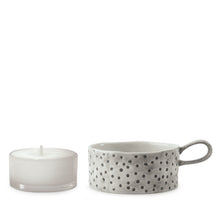 Load image into Gallery viewer, East of India Rustic Porcelain Dimpled Spot Tea Light Holder Gift Boxed