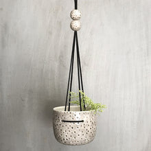 Load image into Gallery viewer, Rustic Ceramic Hanging Planter with Dimpled Spots Gift Boxed