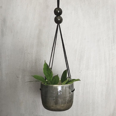 Rustic Ceramic Hanging Planter with Black Wash Gift Boxed