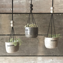 Load image into Gallery viewer, Rustic Ceramic Hanging Planter with Black Wash Gift Boxed