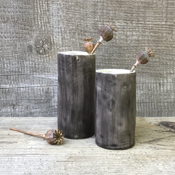 East of India Small Black Wash Vase Gift Boxed