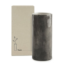 Load image into Gallery viewer, East of India Small/Medium Black Wash Vase Gift Boxed