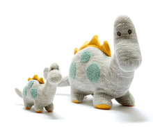 Load image into Gallery viewer, Small Grey Diplodocus Dinosaur Plush Toy in Organic Cotton